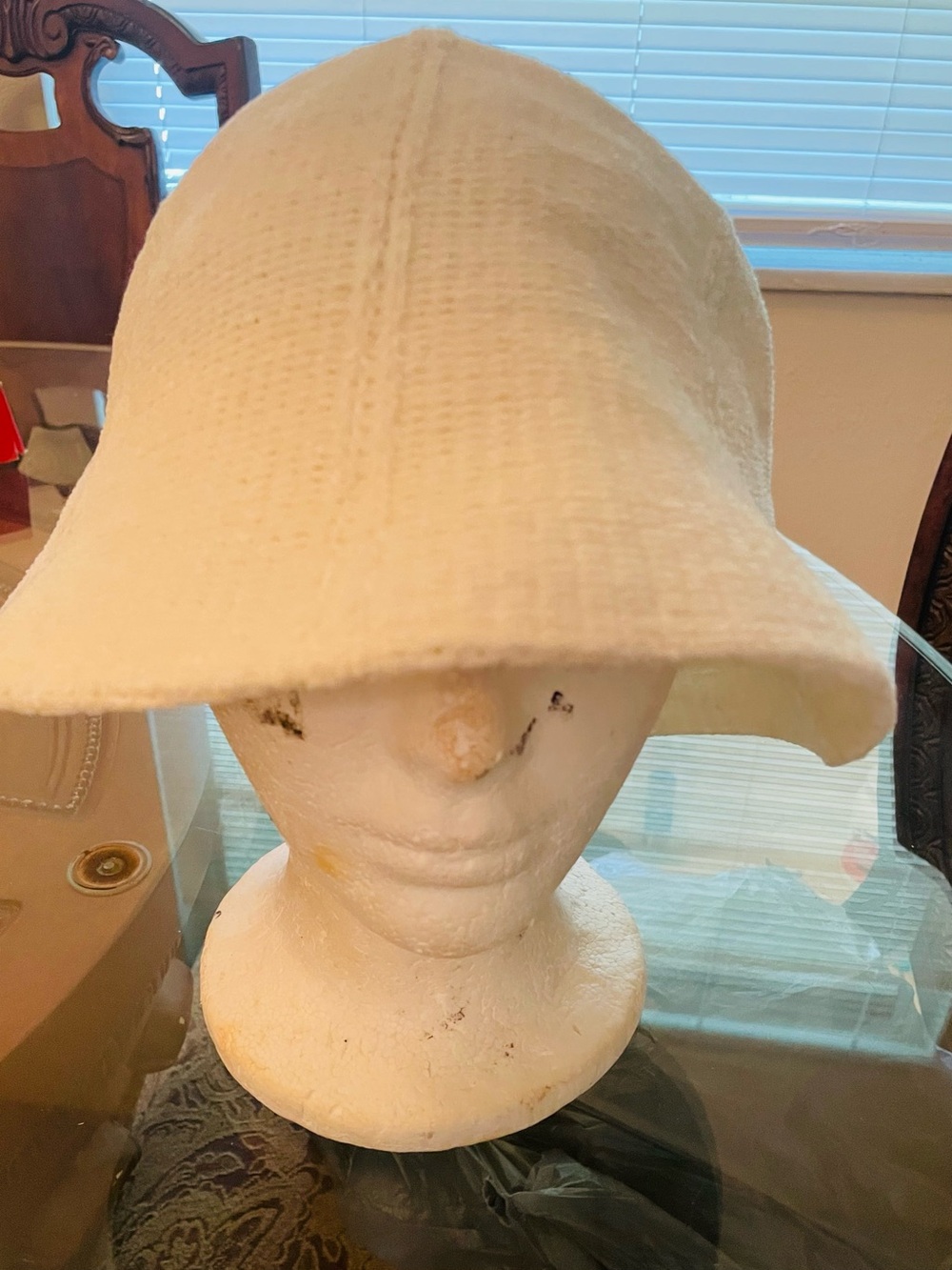 Cream Knit Bucket Hat